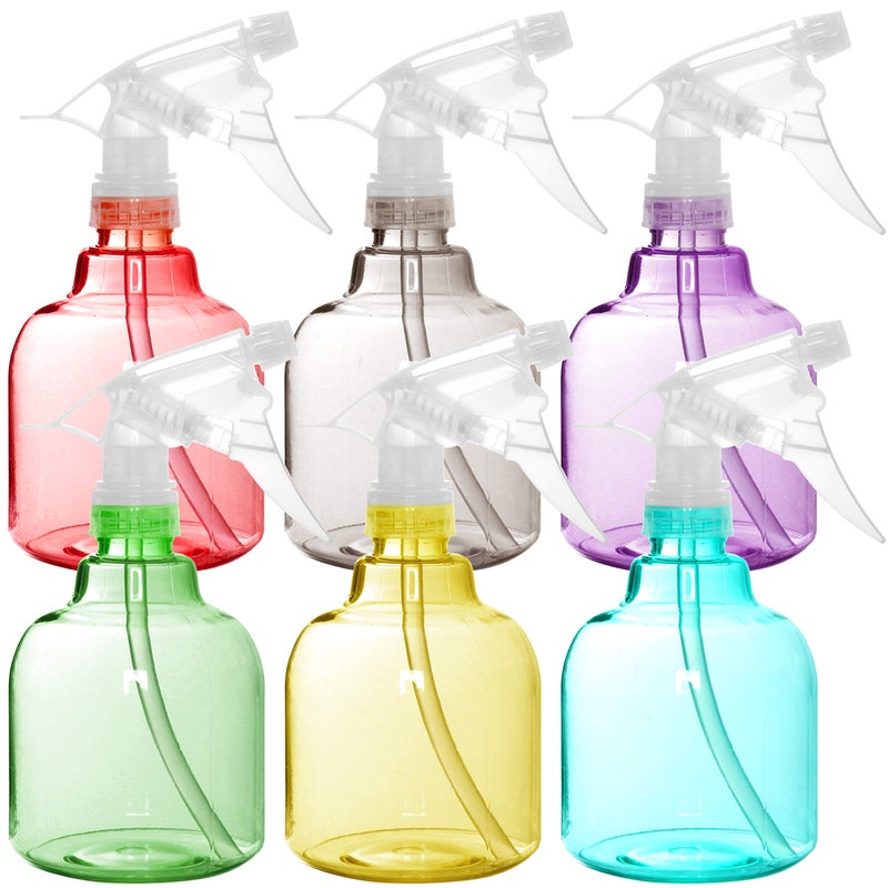 Youngever 6 Pack Empty Plastic Spray Bottles, 6 Assorted Colors (16 Ounce) - Image 1